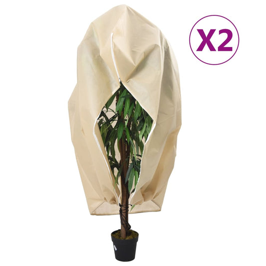 Plant Fleece Covers with Zip 2 pcs 70 g/m² 3.14x2.5 m