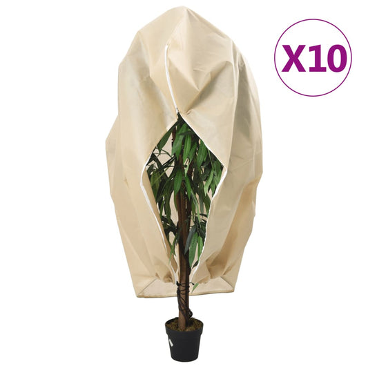Plant Fleece Covers with Zip 10 pcs 70 g/m² 1.2x1.8 m