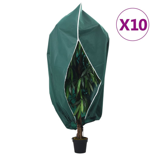 Plant Fleece Covers with Zip 10 pcs 70 g/m² 1x1.55 m