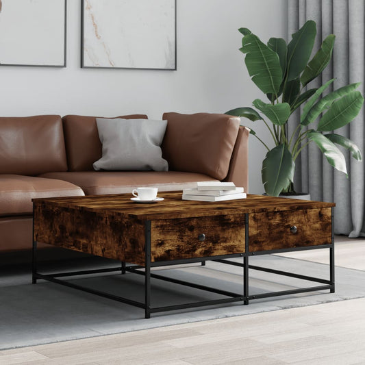 Coffee Table Smoked Oak 100x99x40 cm Engineered Wood