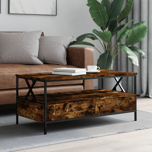 Coffee Table Smoked Oak 100x51x45 cm Engineered Wood