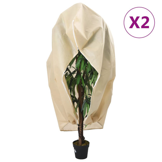 Plant Fleece Covers with Zip 2 pcs 70 g/m² 1.55x1.55 m