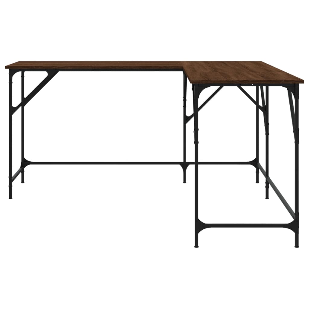 Desk Brown Oak 149x149x75 cm Engineered Wood