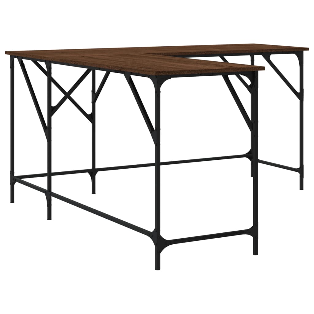 Desk Brown Oak 149x149x75 cm Engineered Wood