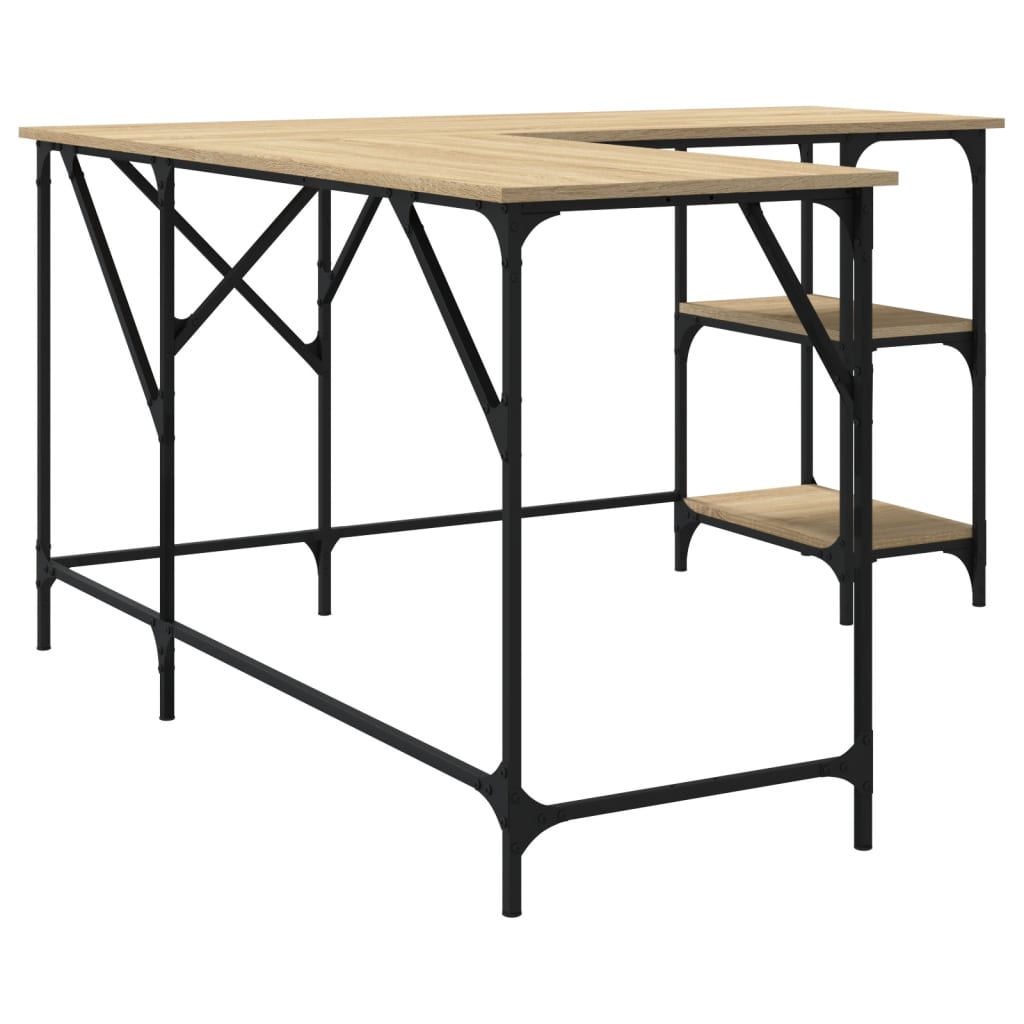 Desk Sonoma Oak 139x139x75 cm Engineered Wood