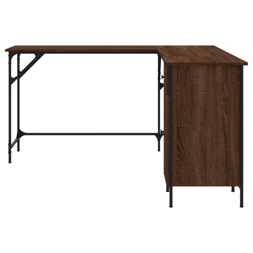 Desk Brown Oak 141x141x75 cm Engineered Wood