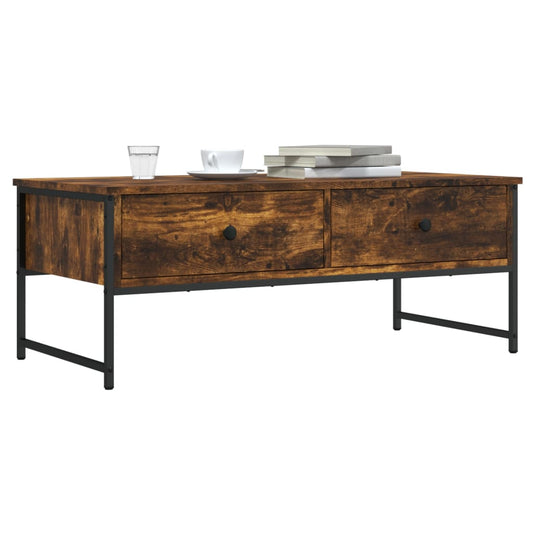 Coffee Table Smoked Oak 101x49x39.5 cm Engineered Wood