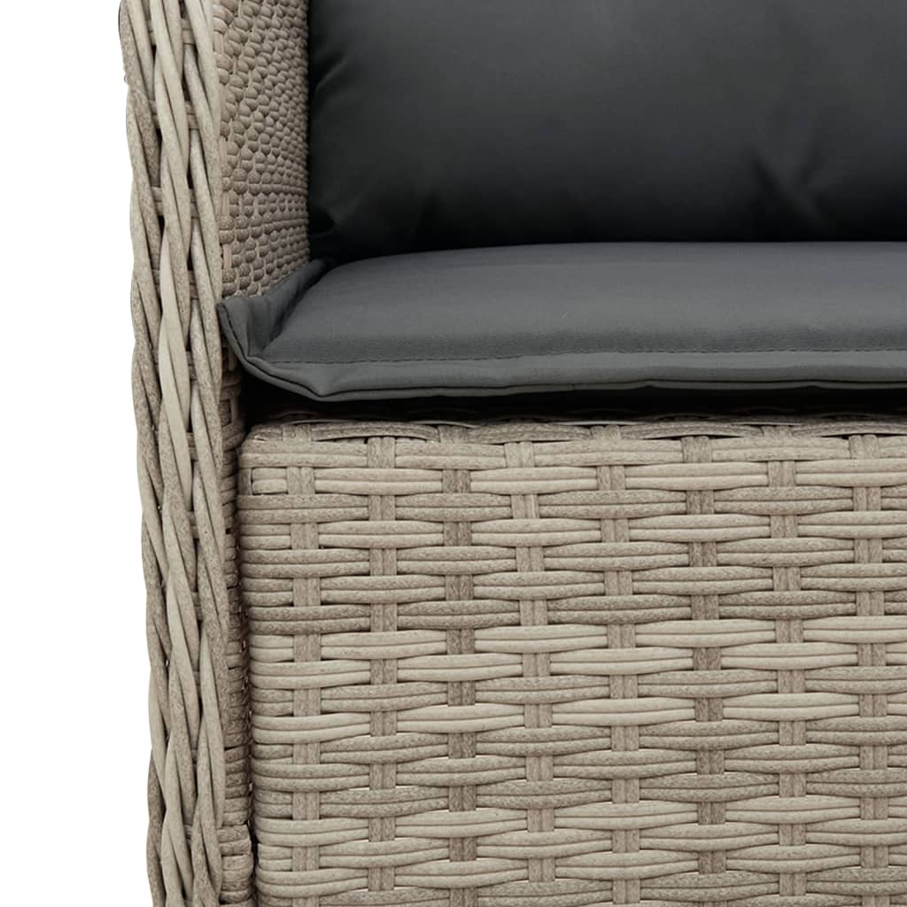 Garden Chairs with Cushions 2 pcs Light Grey Poly Rattan