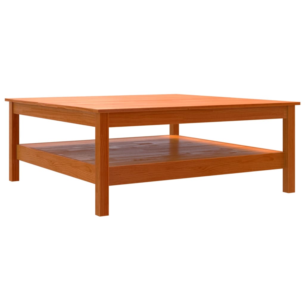 Coffee Table Wax Brown 100x100x40 cm Solid Wood Pine