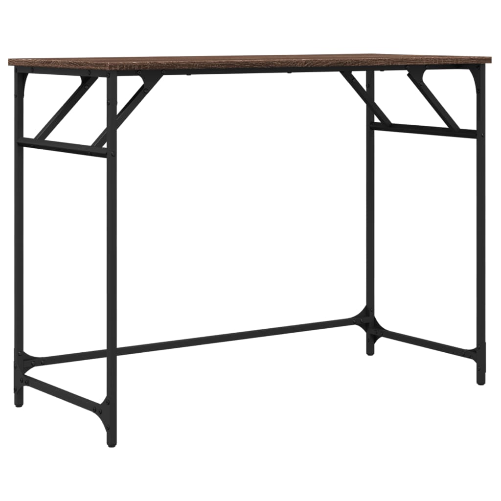 Desk Brown Oak 100x45x76 cm Engineered Wood and Powder-coated Steel