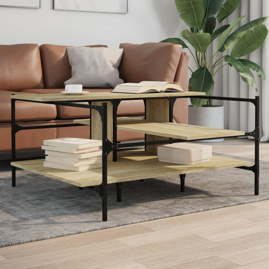 Coffee Table Sonoma Oak 100x100x48.5 cm Engineered Wood