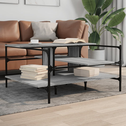 Coffee Table Grey Sonoma 100x100x48.5 cm Engineered Wood