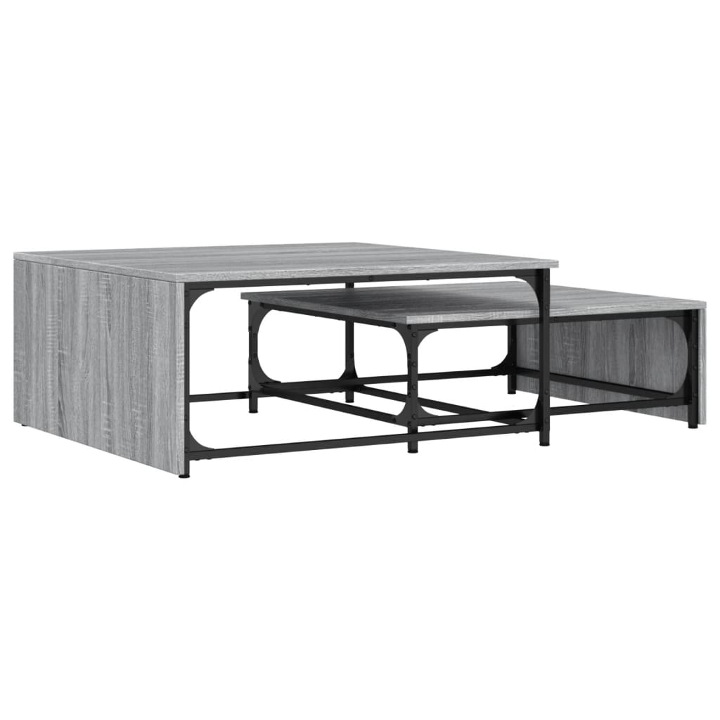 Nesting Coffee Tables 2 pcs Grey Sonoma Engineered Wood and Metal