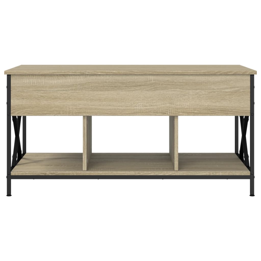 Coffee Table Sonoma Oak 100x55x50 cm Engineered Wood and Metal