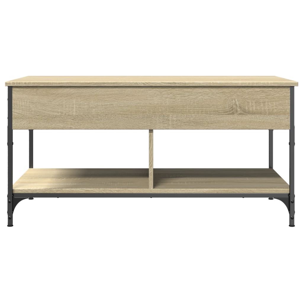 Coffee Table Sonoma Oak 100x50x50 cm Engineered Wood and Metal