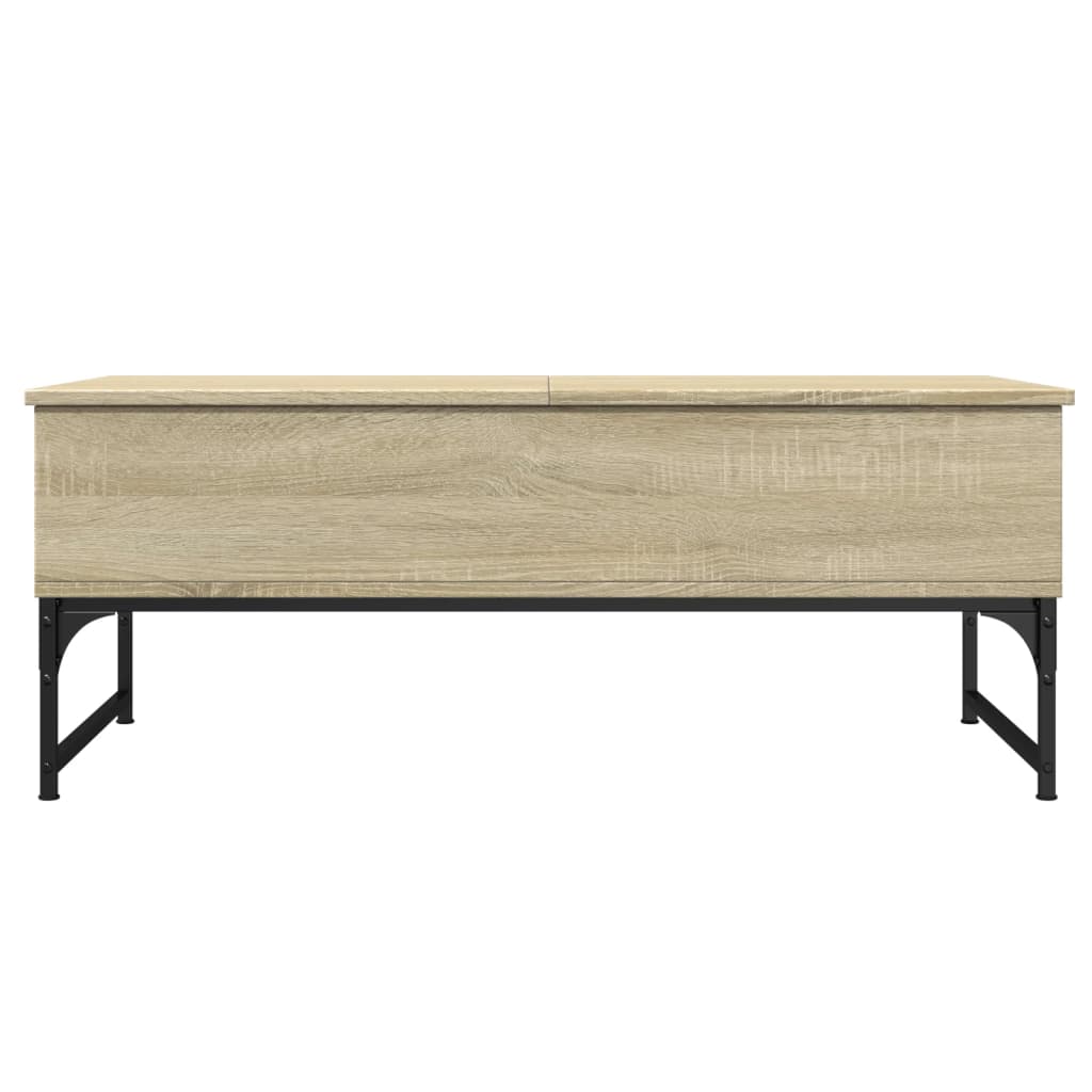 Coffee Table Sonoma Oak 100x50x40 cm Engineered Wood and Metal