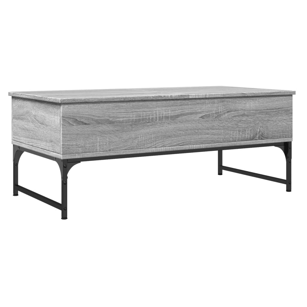Coffee Table Grey Sonoma 100x50x40 cm Engineered Wood and Metal