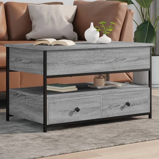 Coffee Table Grey Sonoma 85x50x50 cm Engineered Wood and Metal