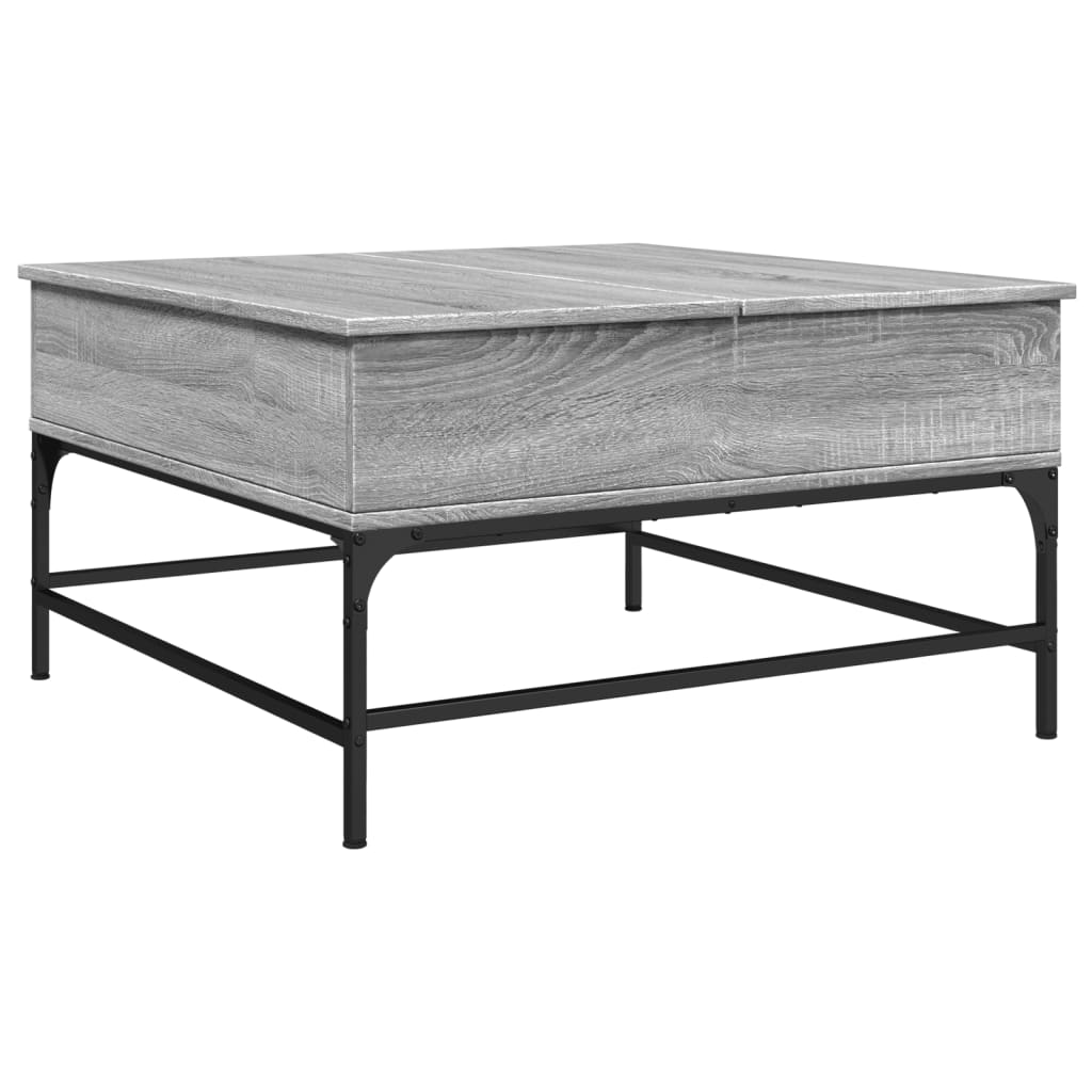 Coffee Table Grey Sonoma 80x80x45 cm Engineered Wood and Metal