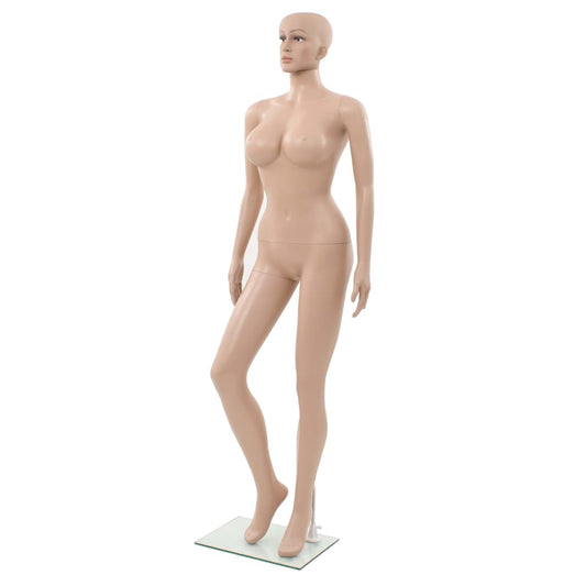 Female Mannequin with Glass Base Beige 180 cm
