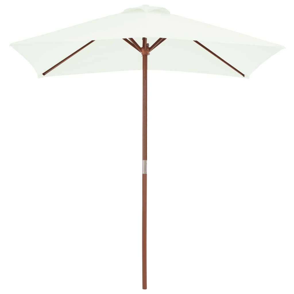 Outdoor Parasol with Wooden Pole 150x200 cm Sand