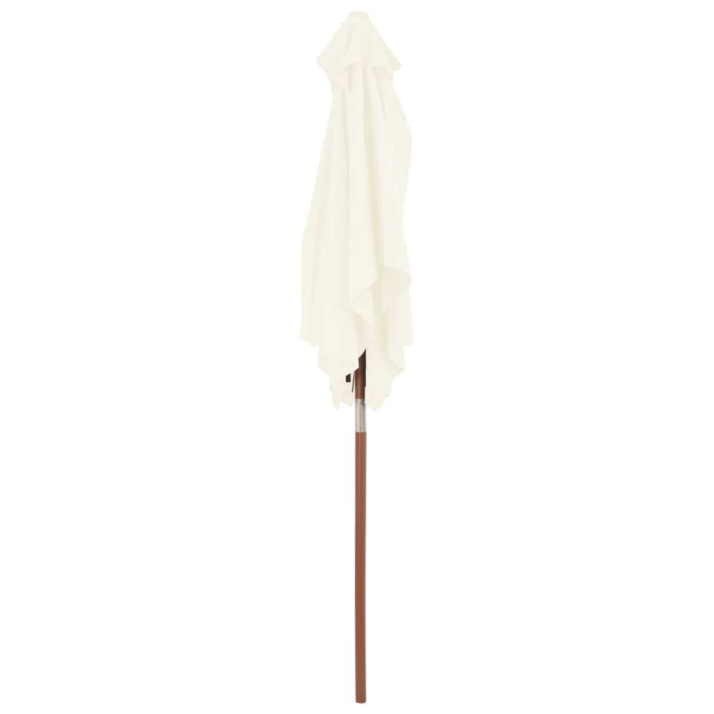 Outdoor Parasol with Wooden Pole 150x200 cm Sand