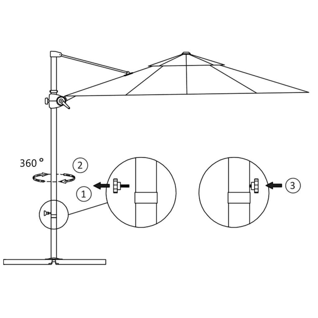 Cantilever Garden Parasol with Steel Pole Taupe 300 cm