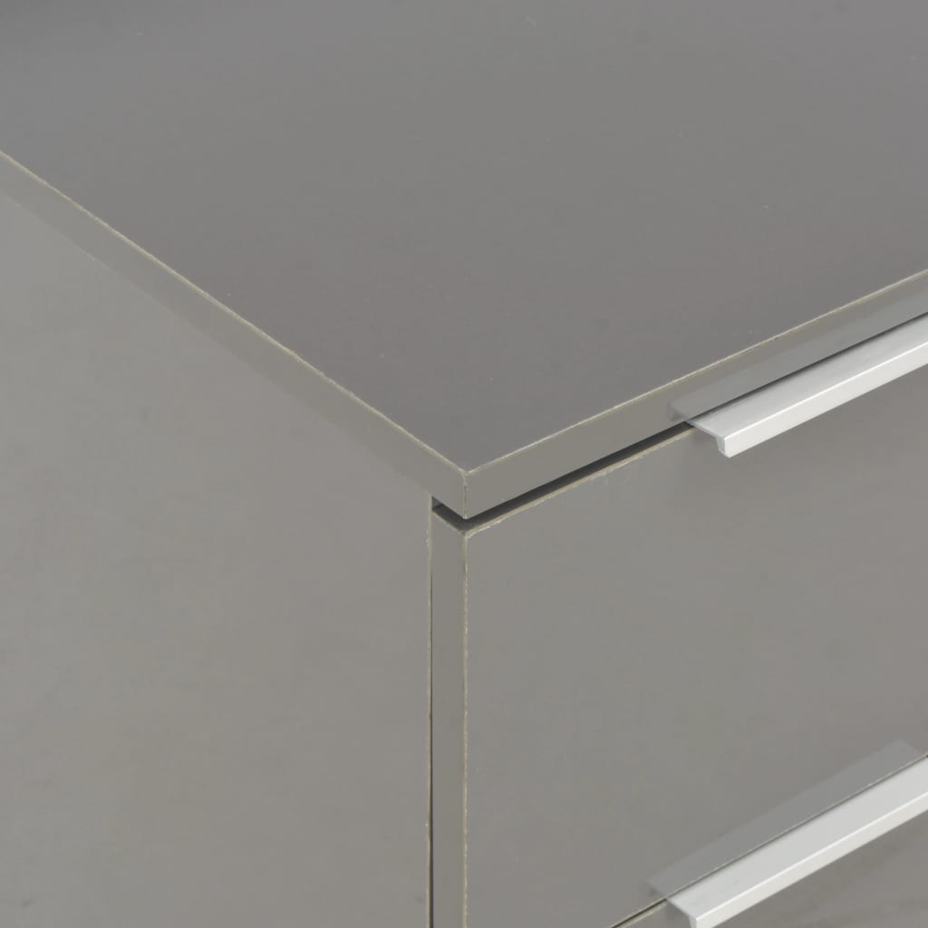 Sideboard High Gloss Grey 60x35x80 cm Engineered Wood