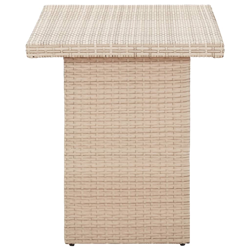 Garden Table Beige 110x60x67 cm Poly Rattan