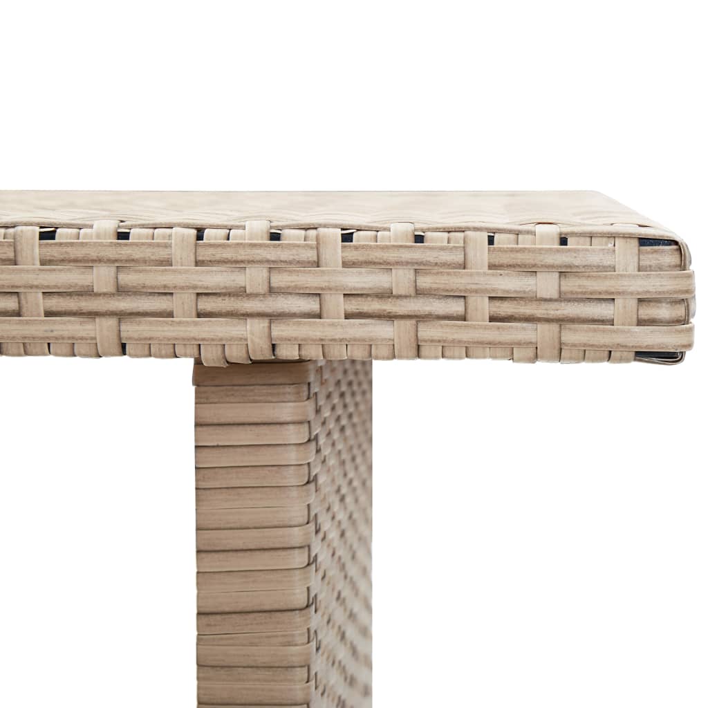 Garden Table Beige 110x60x67 cm Poly Rattan