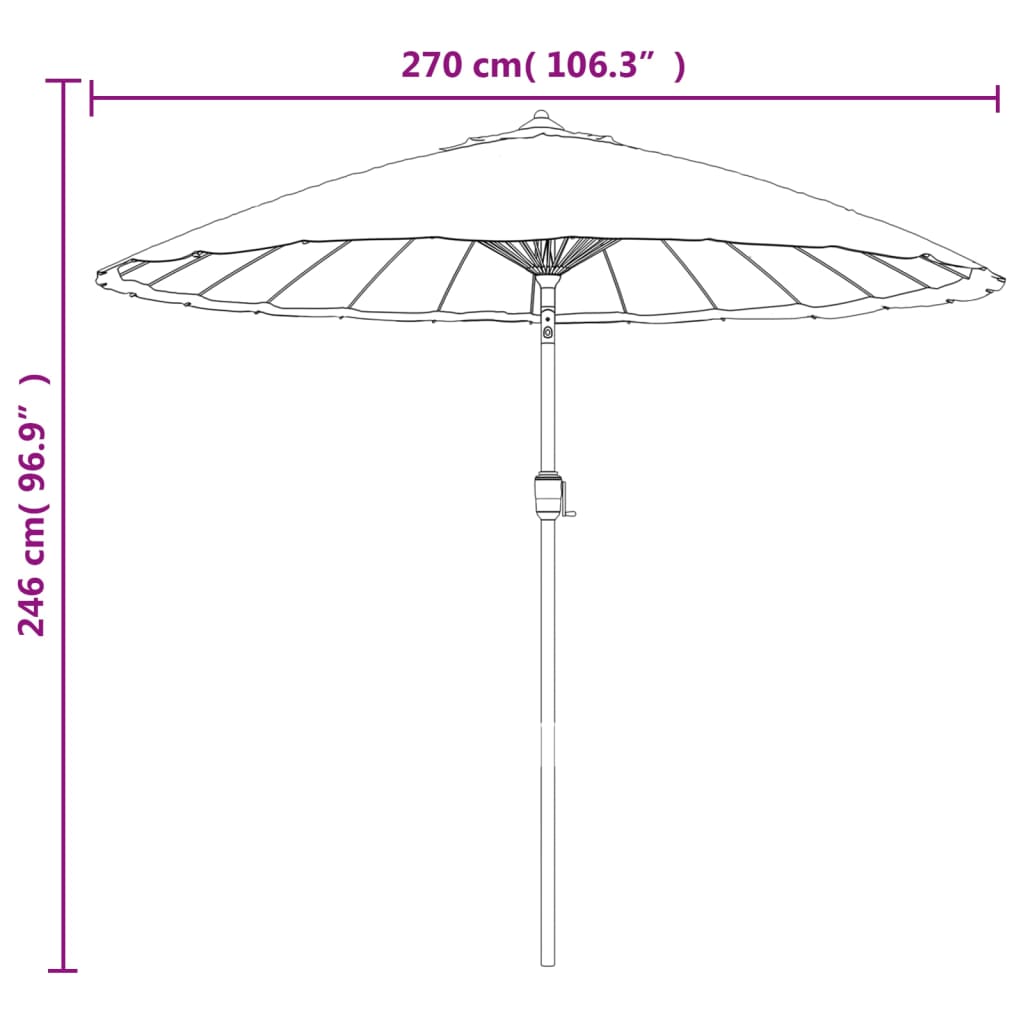 Garden Parasol with Aluminium Pole 270 cm Anthracite