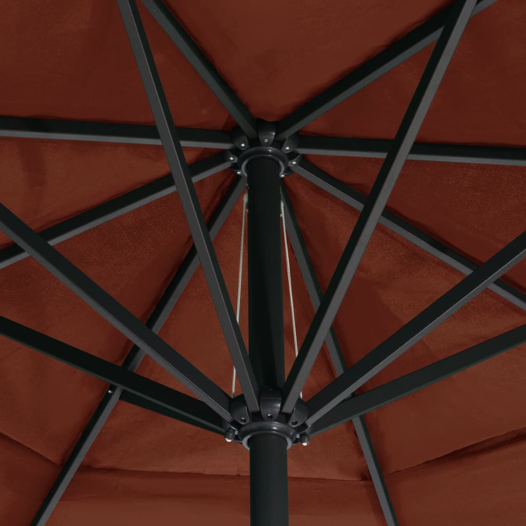 Outdoor Parasol with Aluminium Pole 600 cm Terracotta