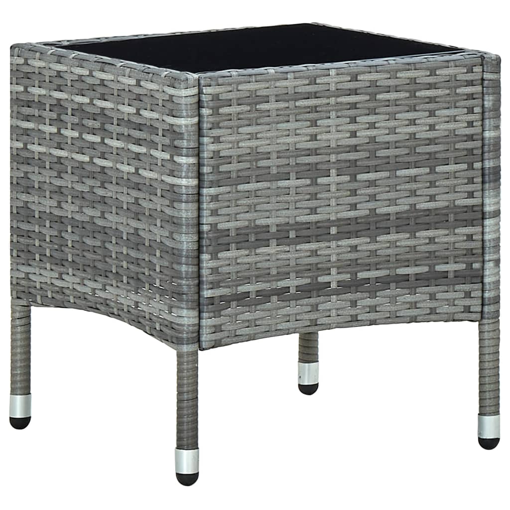 Garden Table Grey 40x40x45 cm Poly Rattan