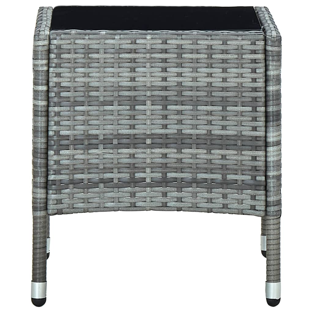 Garden Table Grey 40x40x45 cm Poly Rattan