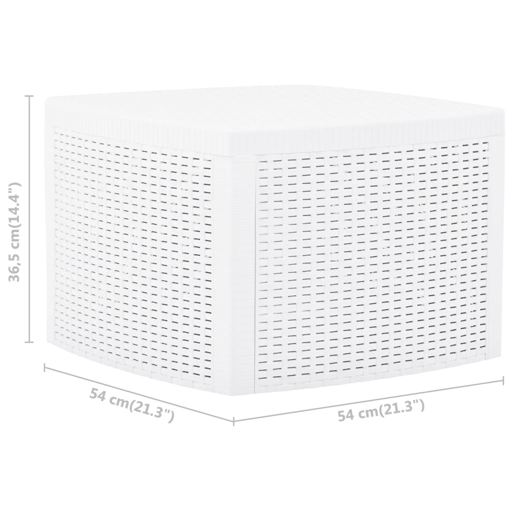 Side Table White 54x54x36.5 cm Plastic