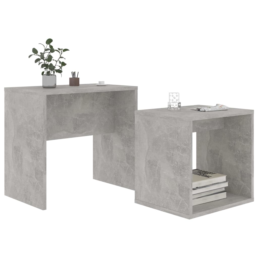 Coffee Table Set Concrete Grey 48x30x45 cm Engineered Wood