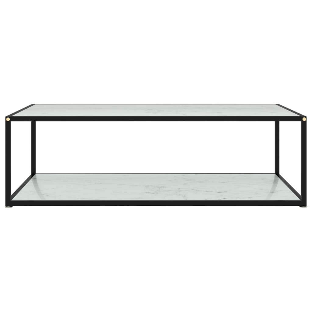 Coffee Table White 120x60x35 cm Tempered Glass