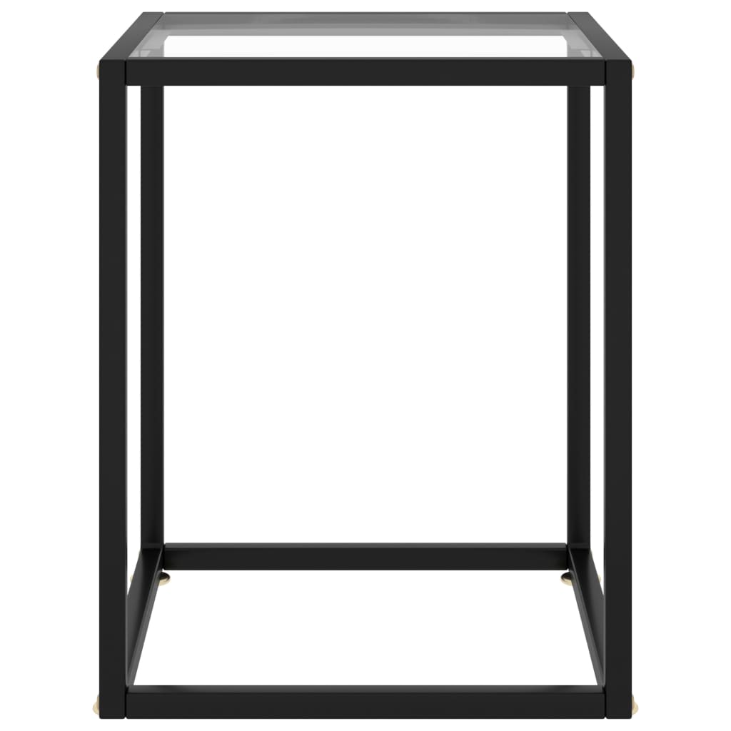 Coffee Table Black with Tempered Glass 40x40x50 cm