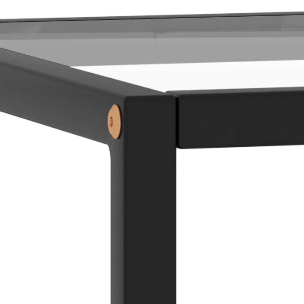 Coffee Table Black with Tempered Glass 40x40x50 cm