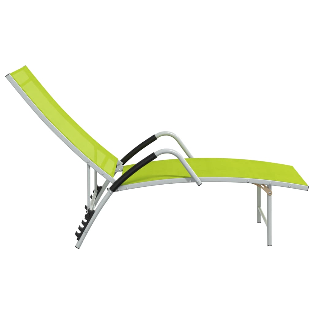 Sun Lounger Textilene and Aluminium Green