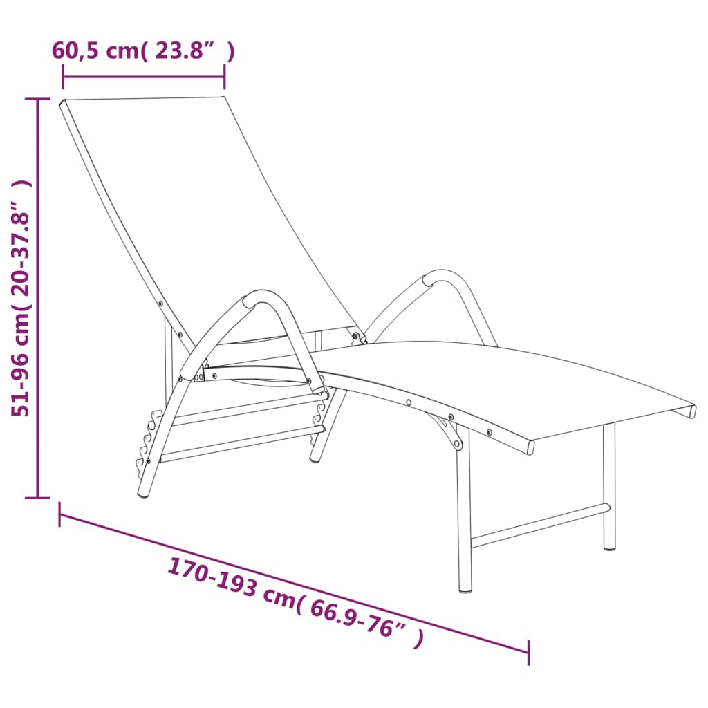 Sun Lounger Textilene and Aluminium Green