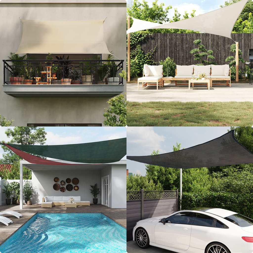 Sunshade Sail 160 g/m² Anthracite 2.5x3.5 m HDPE