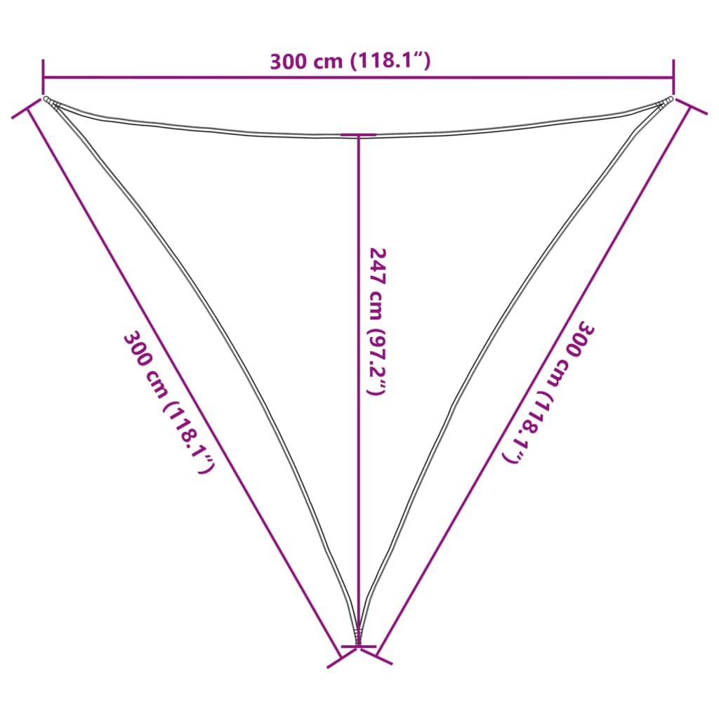 Sunshade Sail 160 g/m² Anthracite 3x3x3 m HDPE