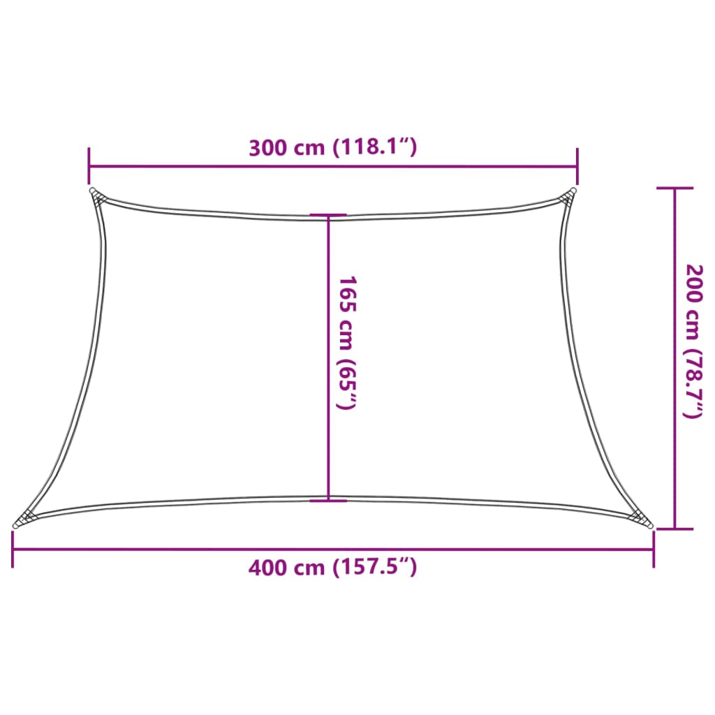 Sunshade Sail 160 g/m² Anthracite 3/4x2 m HDPE