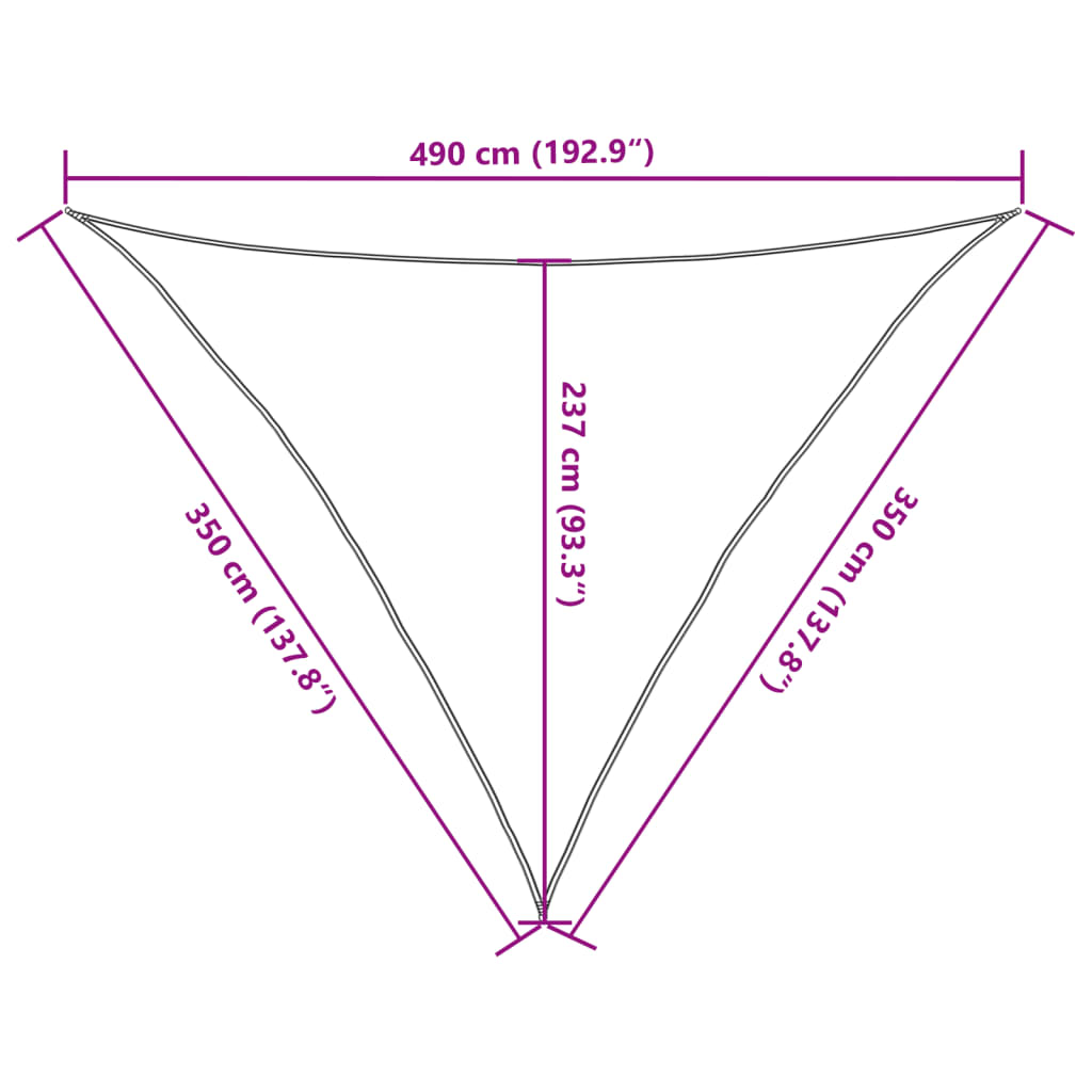 Sunshade Sail 160 g/m² Cream 3.5x3.5x4.9 m HDPE