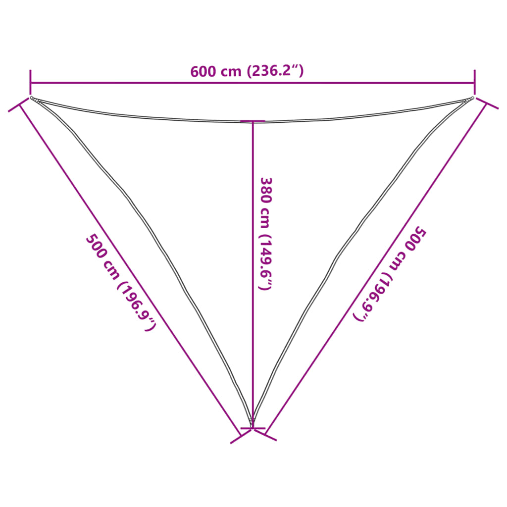 Sunshade Sail 160 g/m² Cream 5x5x6 m HDPE