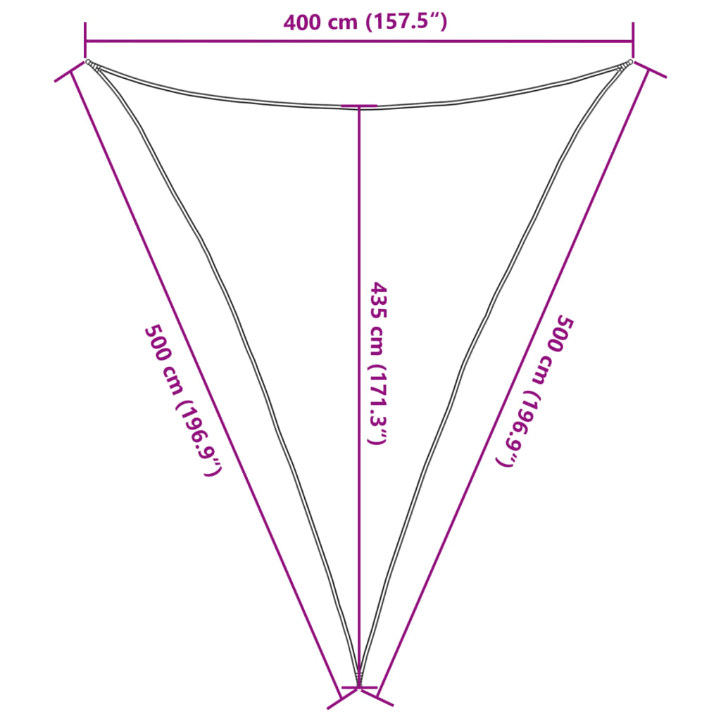 Sunshade Sail 160 g/m² White 4x5x5 m HDPE