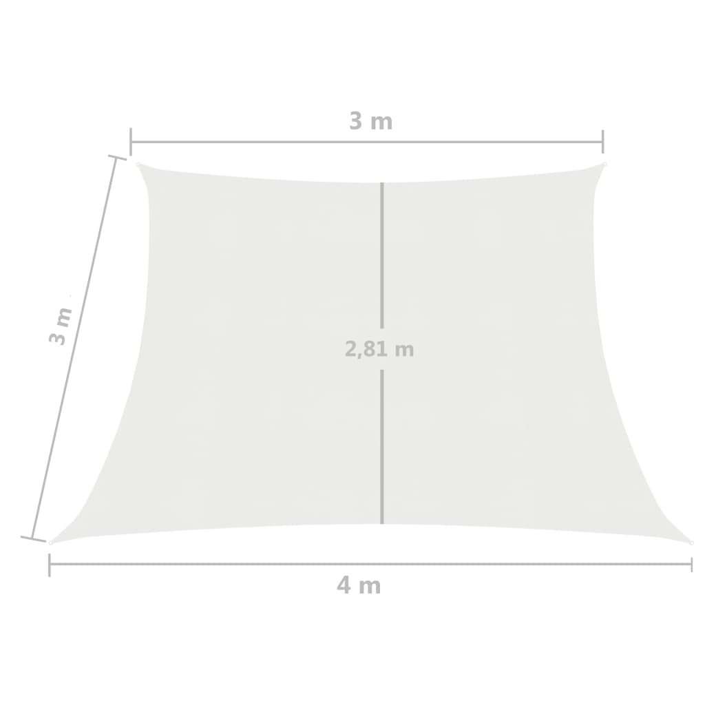 Sunshade Sail 160 g/m² White 3/4x3 m HDPE