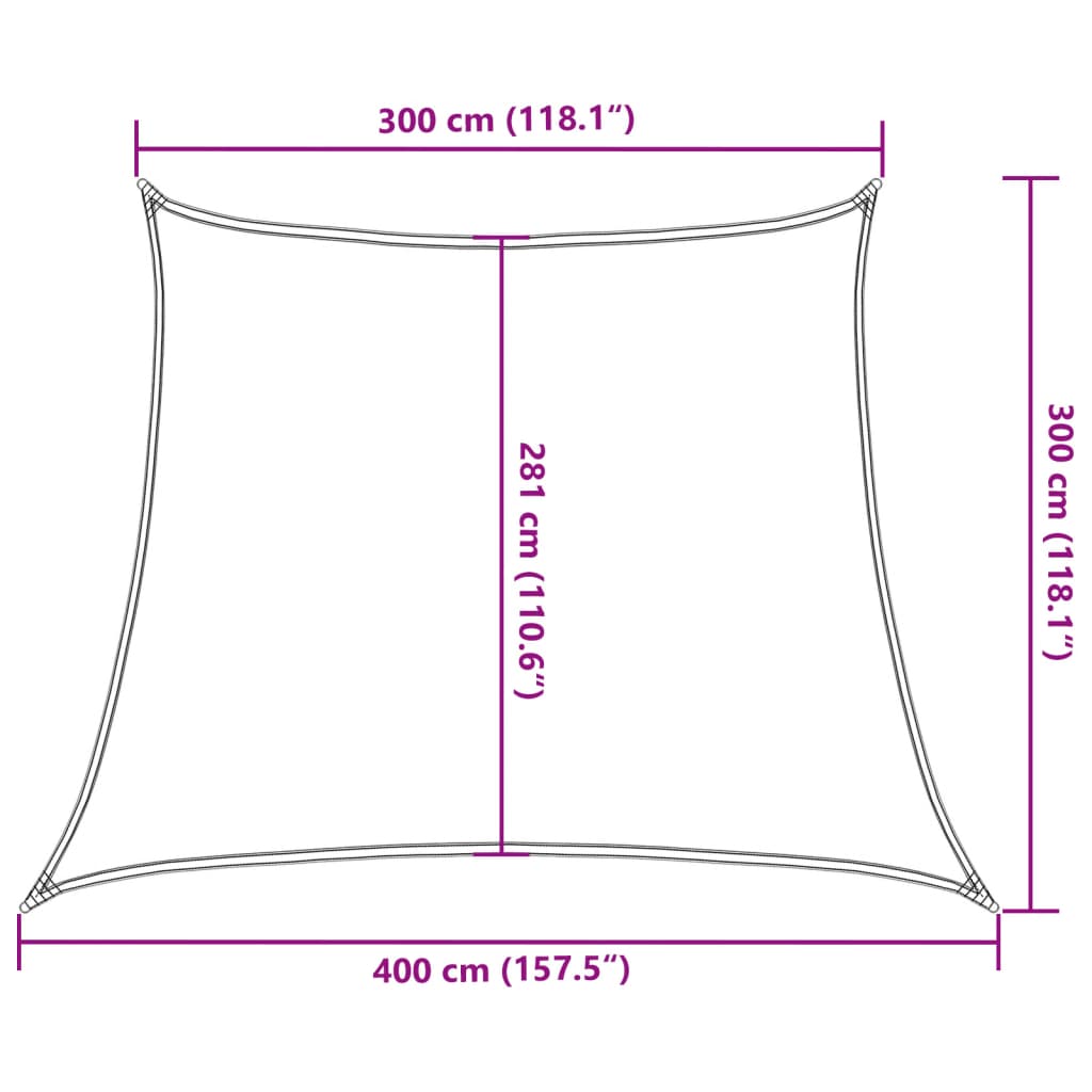 Sunshade Sail 160 g/m² White 3/4x3 m HDPE