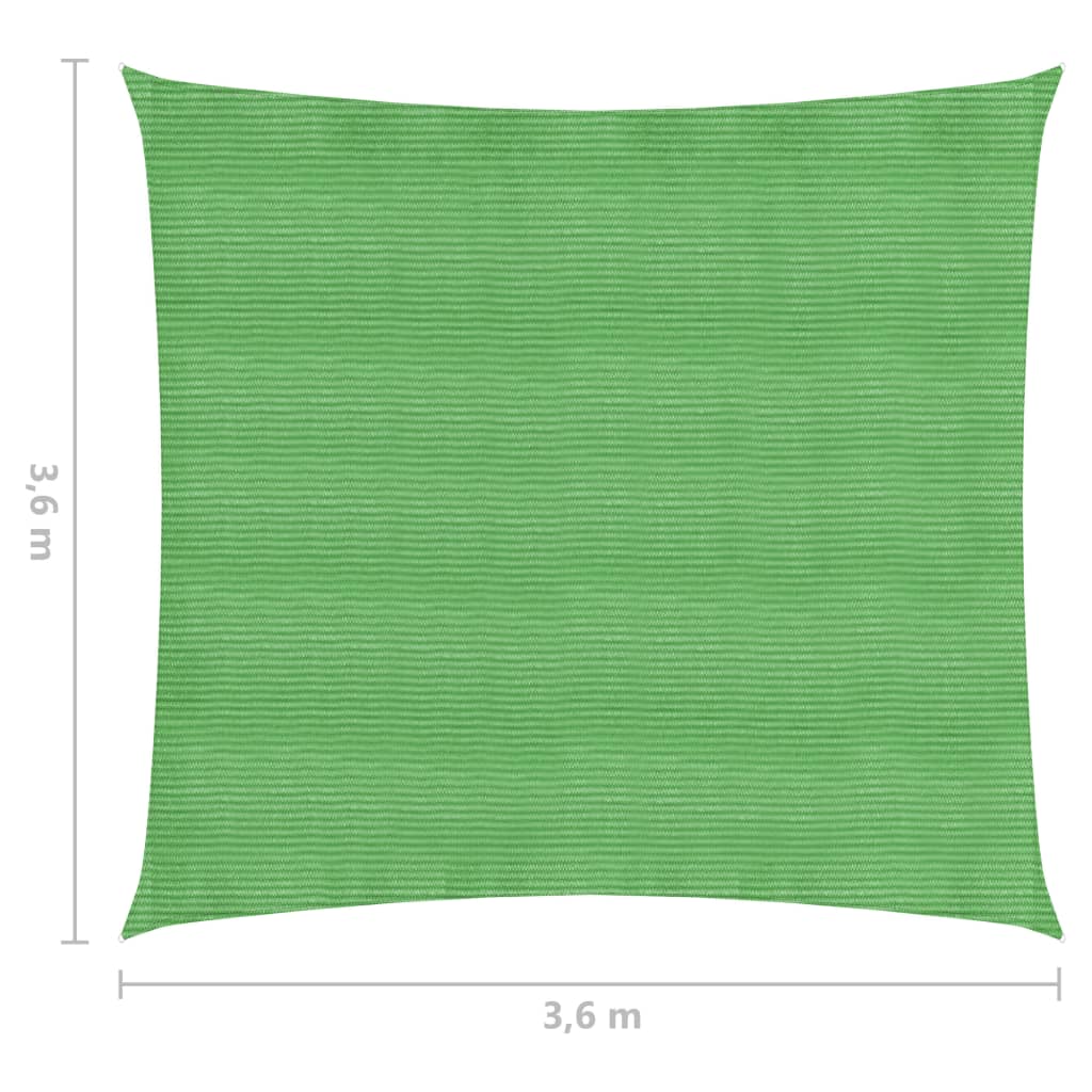 Sunshade Sail 160 g/m² Light Green 3.6x3.6 m HDPE